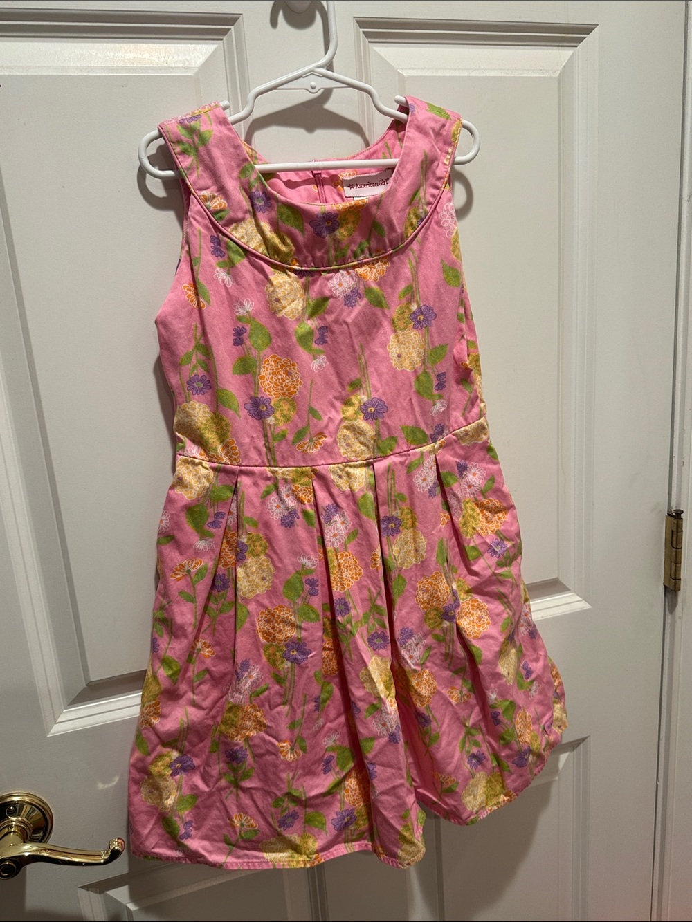 American Girl Pink Floral Fit-and-Flare Dress size 8